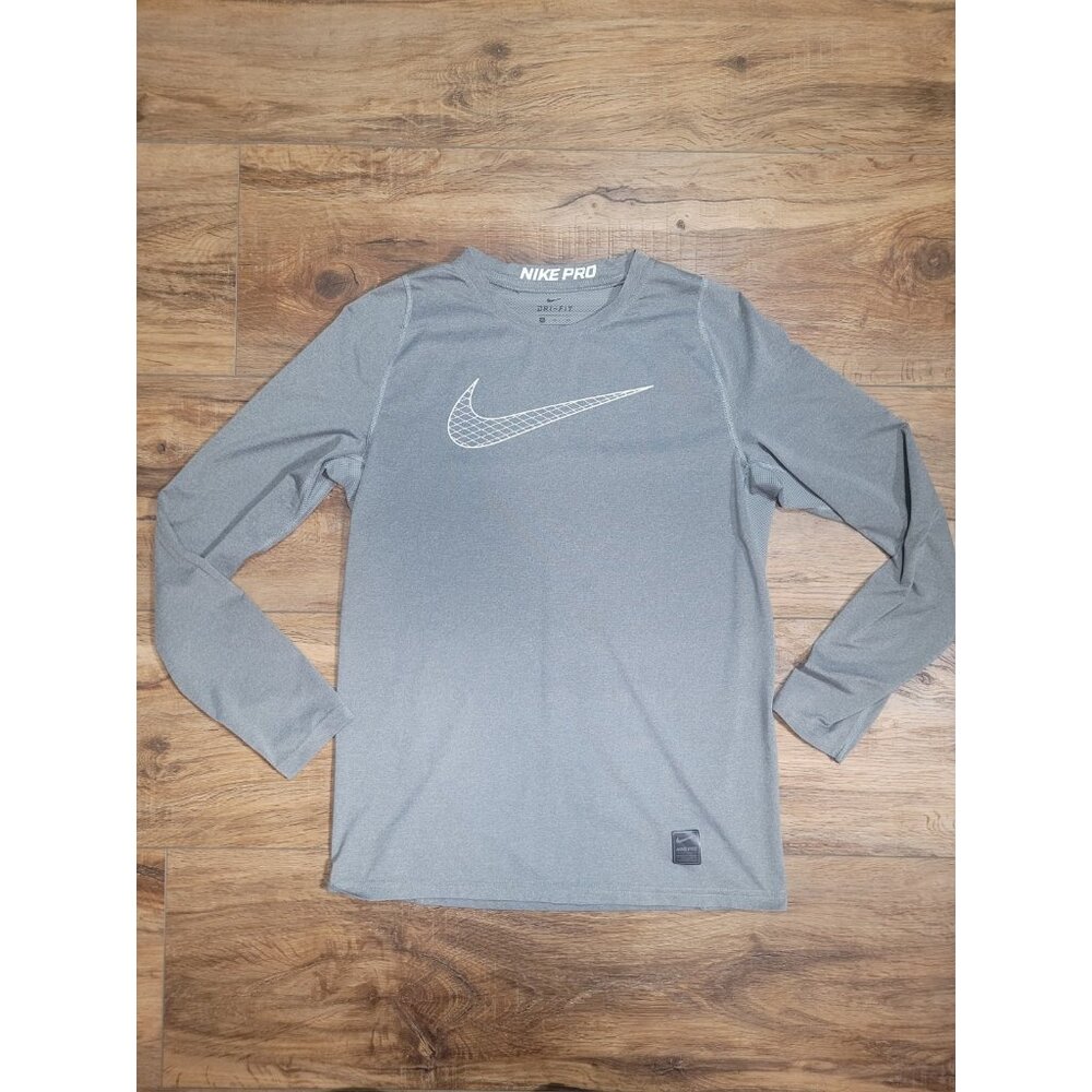 NIKE PRO KID'S TRAINING TOP SIZE XL Long Sleeve 858230-065 Gray